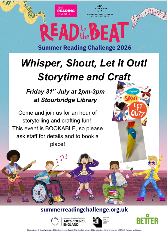 Stourbridge Library - Summer Reading Challenge: Whisper, Shout, Let It Out Storytime and Craft